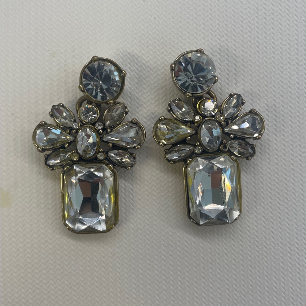 Elegant Gold and Silver Crystal Earrings